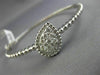 ESTATE WIDE .86CT DIAMOND 14KT WHITE GOLD 3D CLUSTER PEAR SHAPE BEADED BANGLE