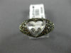 ESTATE 1.26CT WHITE & CHOCOLATE FANCY DIAMOND 18KT WHITE GOLD 3D HEART LOVE RING