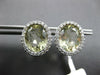 7.20CT DIAMOND & AAA GREEN AMETHYST 14KT WHITE GOLD OVAL HALO CLIP ON EARRINGS