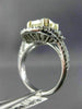 LARGE 5.20CT WHITE & FANCY YELLOW CUSHION DIAMOND 14K WHITE GOLD ENGAGEMENT RING