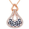 LARGE 2.38CT WHITE CHOCOLATE FANCY DIAMOND 18K BLACK ROSE GOLD TEAR DROP PENDANT