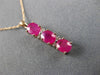 ESTATE 1.25CT DIAMOND & AAA RUBY 14KT ROSE GOLD 3D PAST PRESENT FUTURE PENDANT