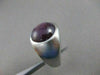 ESTATE PURPLE CABACHON STAR SAPPHIRE 14KT WHITE GOLD SOLID MENS RING 15mm #7887