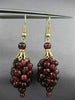 ANTIQUE AAA GARNET 14KT YELLOW GOLD CLASSIC GRAPE CLUSTER HANGING EARRINGS 22070