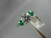 ESTATE 1.35CT DIAMOND & AAA EMERALD 14KT WHITE GOLD THREE STONE ENGAGEMENT RING