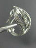 ESTATE LARGE .37CT DIAMOND 14KT WHITE GOLD 3D OPEN LOVE KNOT CLIP ON EARRINGS