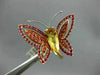 ESTATE LARGE 2.05CT MULTI GEM 18KT WHITE & ROSE GOLD HANDCRAFTED BUTTERFLY RING