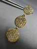 ESTATE LARGE 1.50CT DIAMOND 14KT YELLOW GOLD 3D CLUSTER JOURNEY HANGING EARRINGS