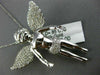 ESTATE EXTRA LARGE .85CT DIAMOND 14KT WHITE GOLD 3D HANDCRAFTED ANGEL PENDANT