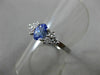 ESTATE 1.26CT DIAMOND & AAA OVAL TANZANITE 14K WHITE GOLD ENGAGEMENT RING #15096