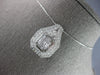 EXTRA LARGE 2.20CT DIAMOND 14KT WHITE GOLD ROUND & BAGUETTE DOUBLE HALO PENDANT