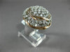 ESTATE LARGE 1.50CT DIAMOND 14KT WHITE & ROSE GOLD FLOWER FILIGREE COCKTAIL RING