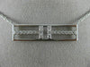 ESTATE LARGE .38CT DIAMOND 18KT WHITE GOLD 3D RECTANGULAR DOUBLE T LOVE NECKLACE