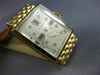 ANTIQUE NORMAN AAA GARNET 14KT YELLOW GOLD CLASSIC SQUARE ETCHING WATCH #2417
