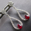 .62CT DIAMOND & AAA RUBY 14KT WHITE GOLD CLASSIC TEAR DROP HANGING FUN EARRINGS