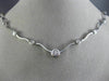 ESTATE 1.44CT DIAMOND 14K WHITE GOLD SOLITAIRE ETOILE BY THE YARD NECKLACE #2044