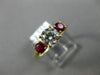 ESTATE 1.33CT DIAMOND & AAA RUBY 14K YELLOW GOLD CLASSIC 3 STONE ENGAGEMENT RING