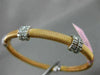 ESTATE .60CT DIAMOND 14KT WHITE & ROSE GOLD MESH FLEXIBLE BANGLE BRACELET