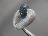 ESTATE EXTRA LARGE 5.26CT WHITE & BLUE DIAMOND 14KT WHITE GOLD ANNIVERSARY RING
