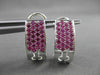 ESTATE WIDE 1.80CT AAA PINK SAPPHIRE 14KT WHITE GOLD PAVE CLIP ON EARRINGS