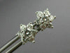 ESTATE .94CT DIAMOND 14KT WHITE GOLD CLASSIC STAR FLOWER CLUSTER EARRINGS #21017
