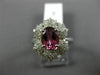 LARGE 1.89CT DIAMOND & AAA OVAL PINK TOURMALINE 14KT WHITE GOLD ENGAGEMENT RING
