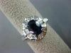 ESTATE 2.56CT DIAMOND & EXTRA FACET SAPPHIRE 18K WHITE GOLD OVAL ENGAGEMENT RING