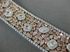 ESTATE EXTRA LARGE 42.16CT WHITE & PINK DIAMOND 18K 2 TONE GOLD CLUSTER BRACELET