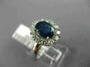 ESTATE LARGE 2.17CT DIAMOND & AAA SAPPHIRE 14KT WHITE GOLD HALO ENGAGEMENT RING