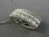 ESTATE WIDE .92CT ROUND & BAGUETTE DIAMOND 18K WHITE GOLD 3D RECTANGULAR PENDANT