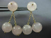 ESTATE AAA PINK QUARTZ 14KT YELLOW GOLD 3D CIRCULAR HANGING EARRINGS #25893