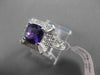 ESTATE 2.48CT DIAMOND & AAA AMETHYST 14KT WHITE GOLD 3D FILIGREE ENGAGEMENT RING