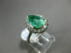 ESTATE 2.69CT ROUND DIAMOND & AAA EMERALD PLATINUM CLASSIC HALO ENGAGEMENT RING