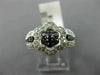 ESTATE WIDE .50CT WHITE & BLACK DIAMOND 14KT WHITE GOLD 3D PAVE FLOWER FUN RING