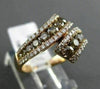 ESTATE WIDE 1.3CT WHITE & FANCY YELLOW DIAMOND 14KT ROSE GOLD ETOILE DOUBLE RING