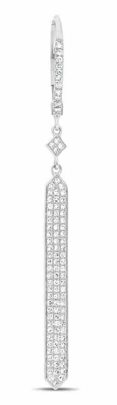 ESTATE .45CT DIAMOND 14KT WHITE GOLD 3D GEOMETRIC CHANDELIER HANGING EARRINGS