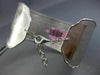 ESTATE WIDE .90CT DIAMOND 14KT WHITE GOLD HAMMERED FLEXIBLE CUFF BANGLE BRACELET