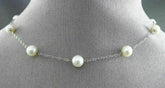 ESTATE AAA PEARL 14KT WHITE GOLD 3D BY THE YARD DIAMOND CUT NECKLACE #24945