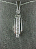 ESTATE LONG .39CT DIAMOND 14KT WHITE GOLD 3D HANGING PYRAMID PENDANT #1706