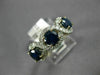 ESTATE 2.1CT DIAMOND & AAA SAPPHIRE 14K YELLOW GOLD THREE STONE ANNIVERSARY RING