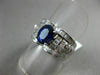 ESTATE WIDE 3.27CT DIAMOND & SAPPHIRE 18K WHITE GOLD 3D FILIGREE ENGAGEMENT RING