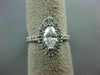 ESTATE LARGE 1.0CT ROUND & MARQUISE DIAMOND 14K WHITE GOLD HALO ENGAGEMENT RING