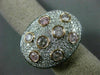 EXTRA LARGE 3.52CT WHITE & PINK DIAMOND 18K WHITE & ROSE GOLD OVAL ETOILE RING
