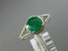 ESTATE 1.39CT DIAMOND & AAA COLOMBIAN EMERALD 14KT WHITE GOLD 3D ENGAGEMENT RING