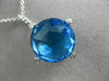 ESTATE MASSIVE 13.20CT DIAMOND & BLUE TOPAZ 14K WHITE GOLD ROPE FLOATING PENDANT