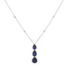 10.66CT DIAMOND & AAA SAPPHIRE 18K WHITE GOLD PEAR SHAPE & ROUND LARIAT NECKLACE