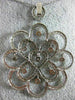 ESTATE LARGE .80CT DIAMOND 14KT WHITE GOLD 3D FLOWER HEART ETOILE LOVE PENDANT