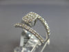.59CT DIAMOND 14KT WHITE GOLD 3D ROUND CLUSTER SQUARE 3 ROW CRISS CROSS FUN RING