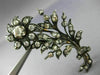 ANTIQUE LARGE 5CT OLD MINE CUT DIAMOND 18KT WHITE GOLD FLOWER PIN BROOCH #20614