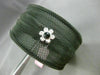 ESTATE .10CT DIAMOND ONYX 18KT WHITE GOLD FLOWER STAINLESS STEEL BANGLE BRACELET